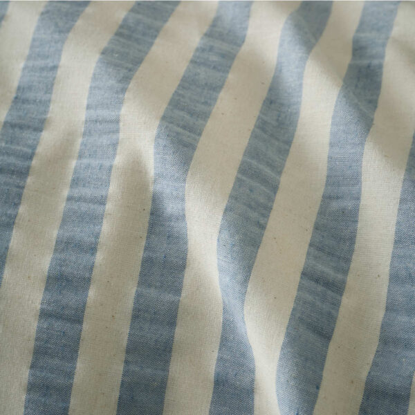 Woven Stripe Blue Bedding Detail Image