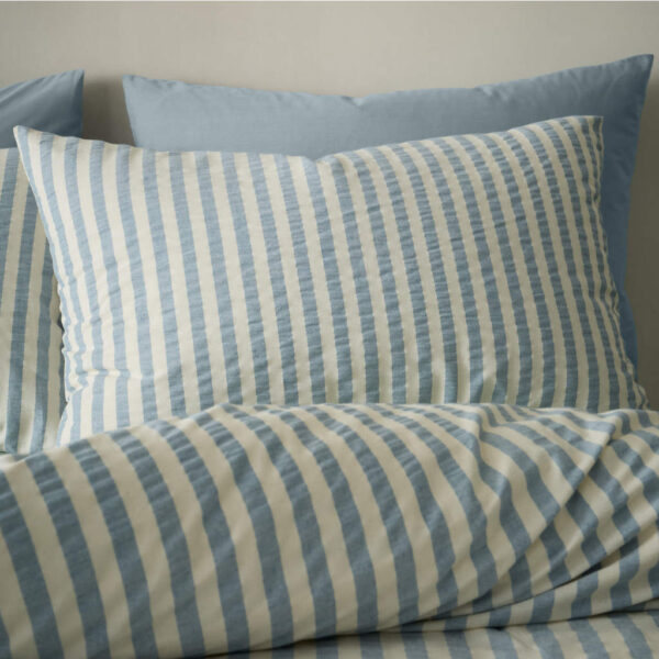 Woven Stripe Blue Bedding Pillowcase Image