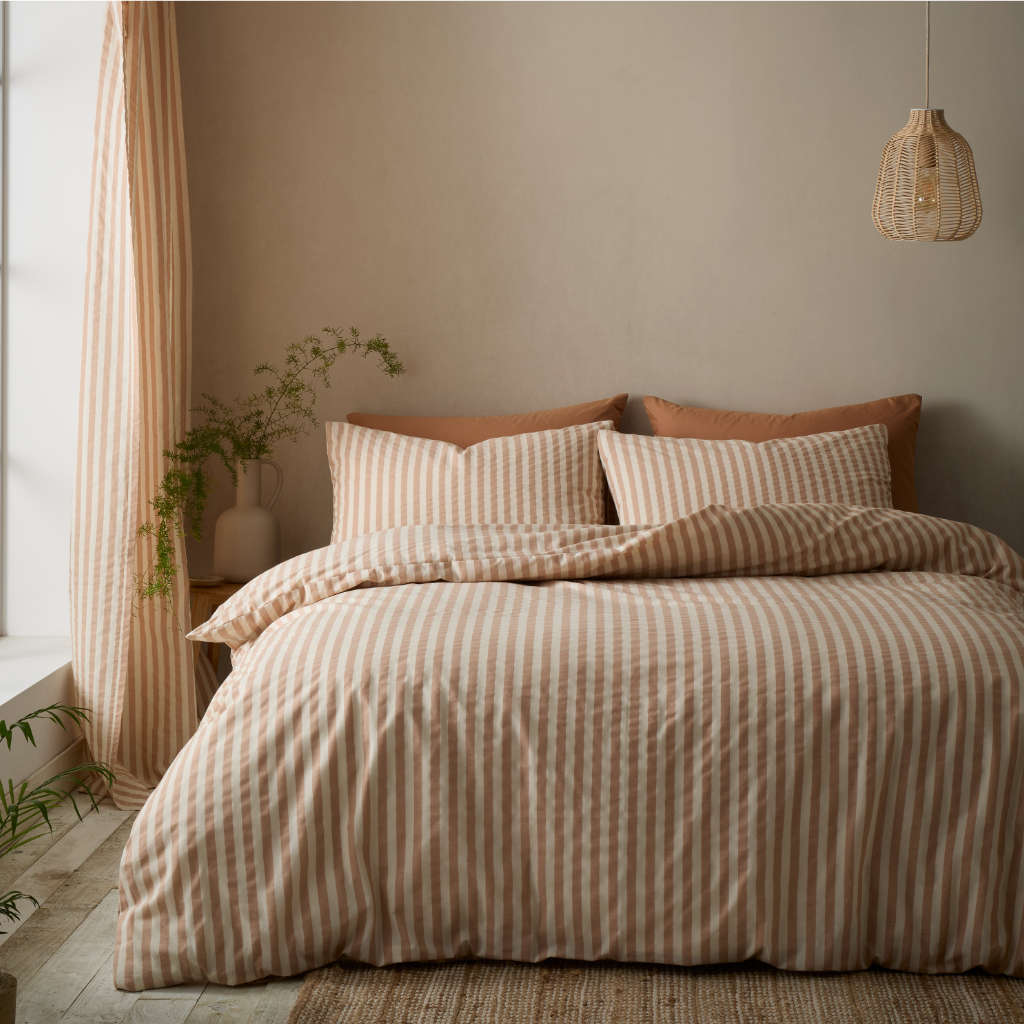 Woven Stripe Clay Bedding Main Image