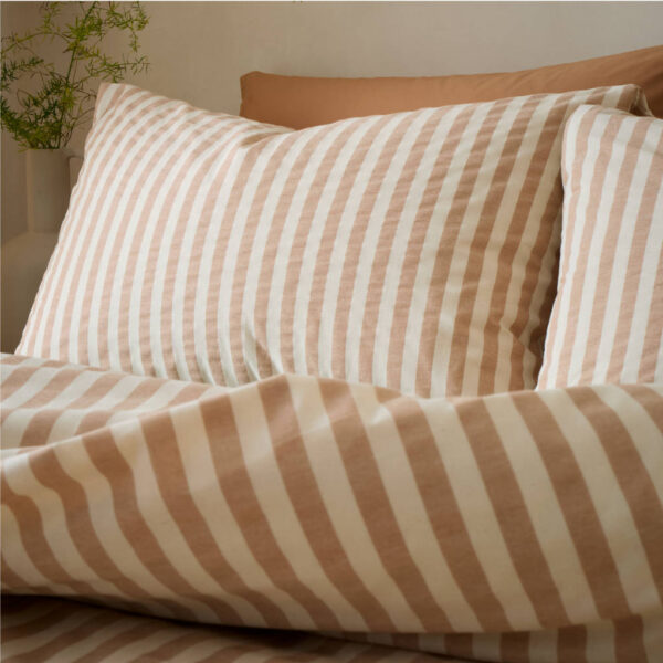 Woven Stripe Clay Bedding Pillowcase Image