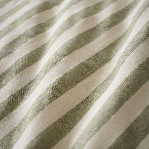 Woven Stripe Green Bedding Detail Image