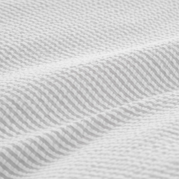 Woven Stripe Grey Bedding Seersucker Bianca Detail
