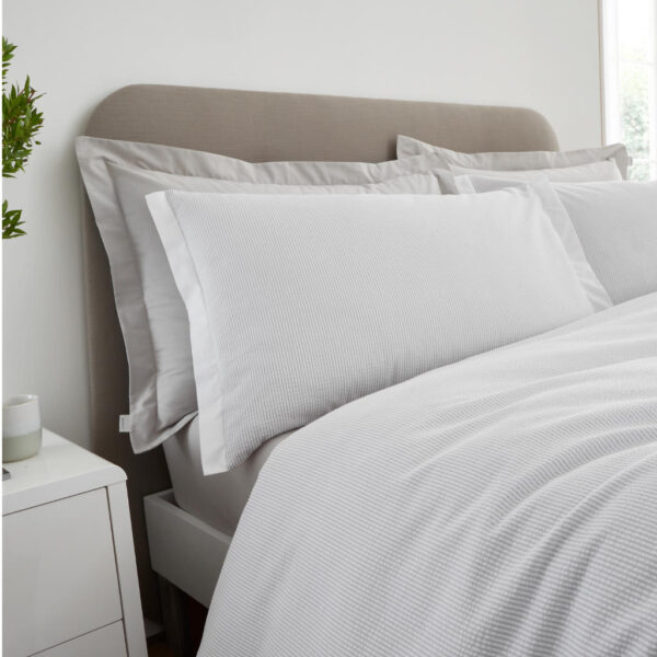 Woven Stripe Grey Bedding Seersucker Bianca Pillowcase