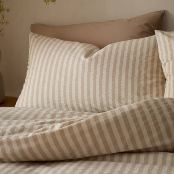 Woven Stripe Natural Bedding Pillowcase Image