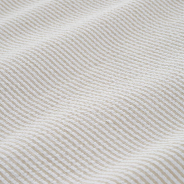 Woven Stripe Natural Bedding Seersucker Bianca Detail