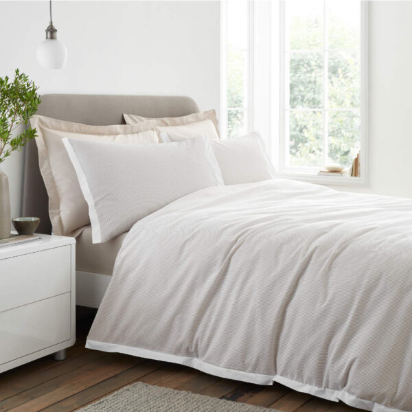 Woven Stripe Natural Bedding Seersucker Bianca Main Image