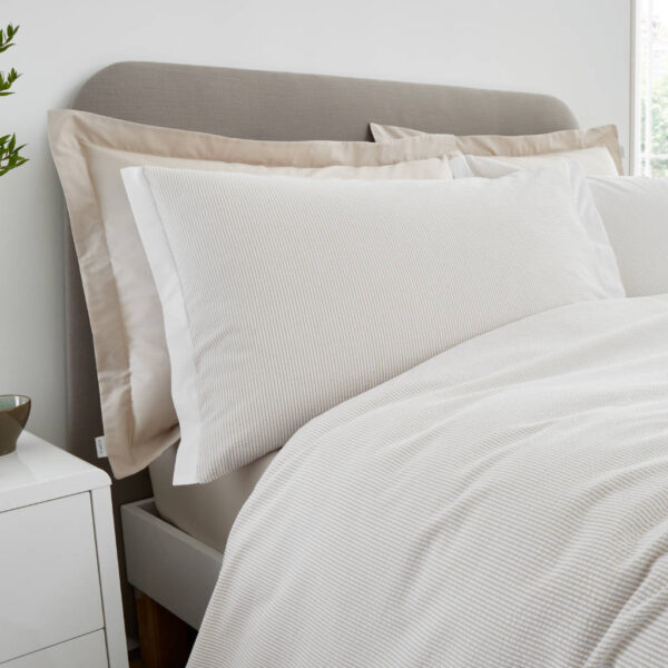 Woven Stripe Natural Bedding Seersucker Bianca Pillowcase