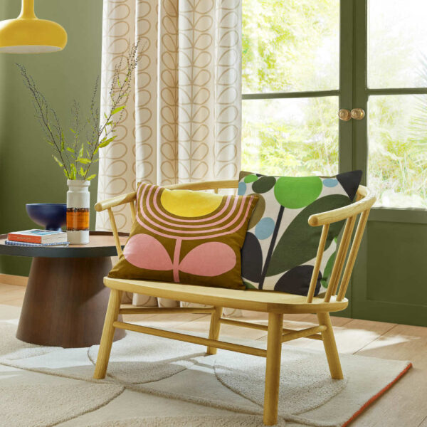 Bubble Flower Evergreen Cushion By Orla Kiely