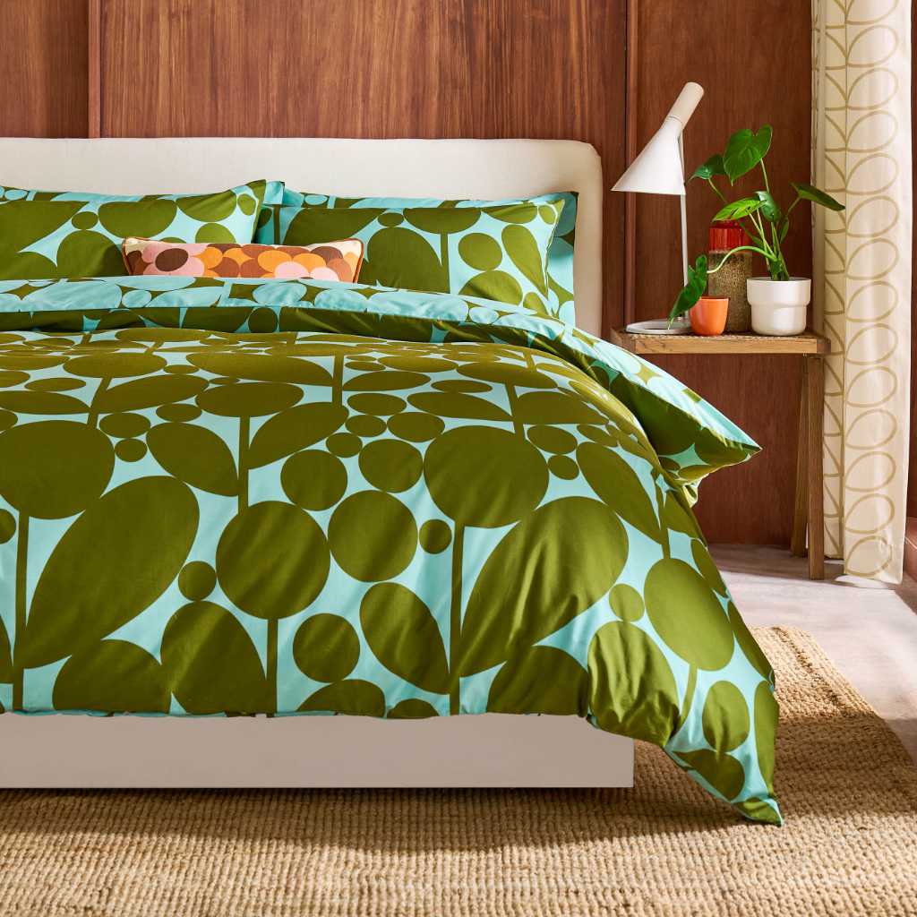 Orla Kiely Bubble Flower Aqua and Seagrass Duvet Cover Set