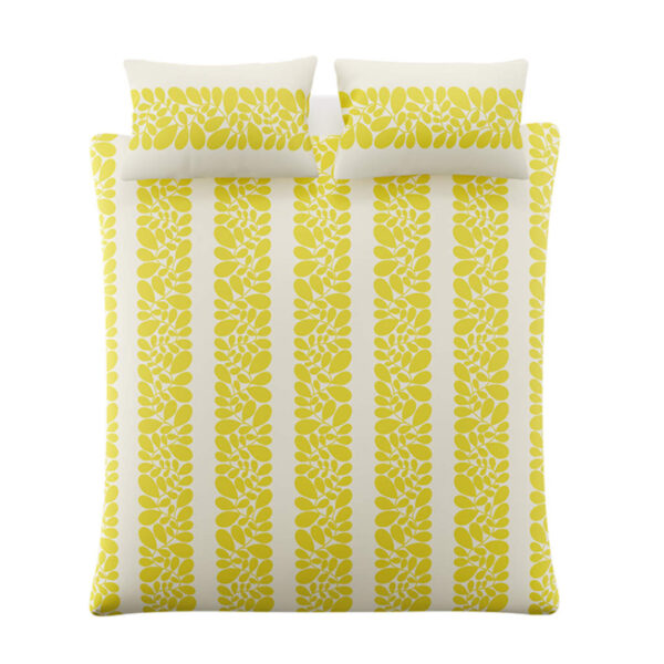 Orla Kiely Sycamore Stripe Yellow Duvet Cover Set Overhead Image