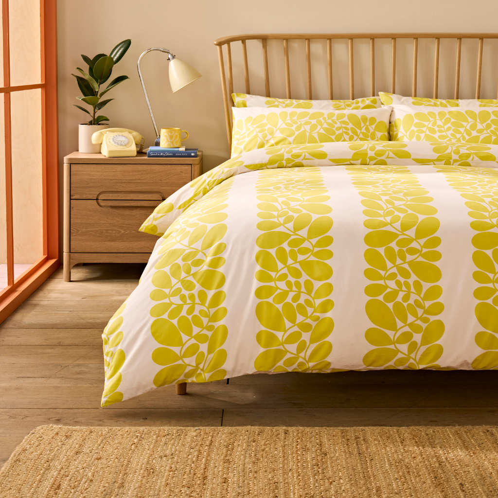 Orla Kiely Sycamore Stripe Yellow Duvet Cover Set