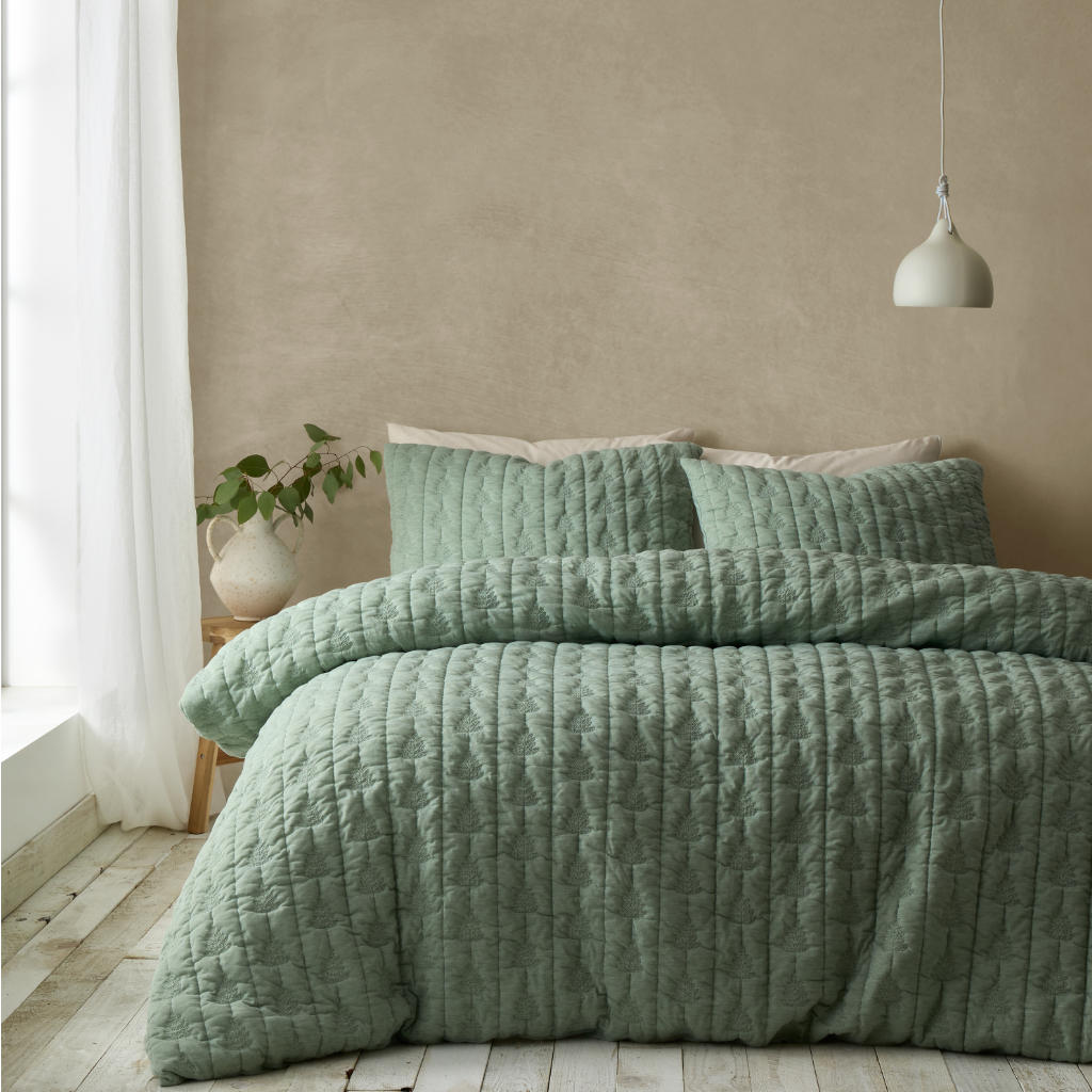 Tamba Leaf Green Bedding Main Image