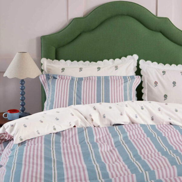 Joules Come Rain or Shine Stripe Multi Duvet Cover Set Close Up Image