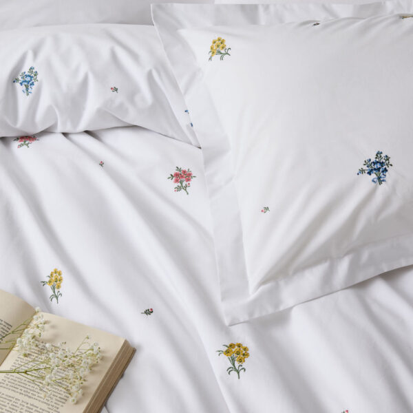 Historic Royal Palaces Royal Embroidery Multi Duvet Cover Set Showing Pillowcases