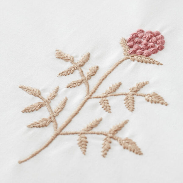 Bianca Embroidered Cotton Bedding Adeline Embroidery Detail Image