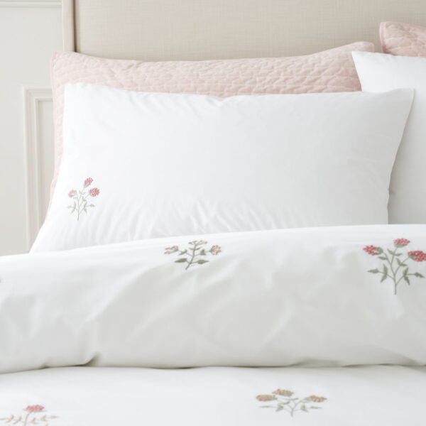 Bianca Embroidered Cotton Bedding Adeline Pillowcase Image