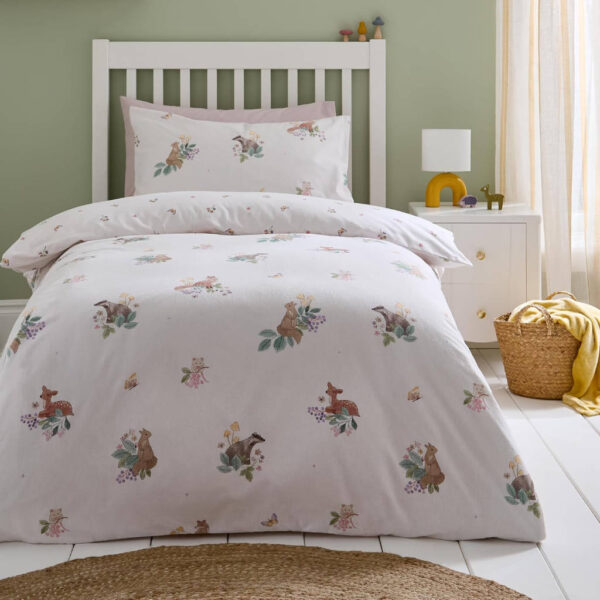 Brushed Forest Friends Cream Duvet Cover Set