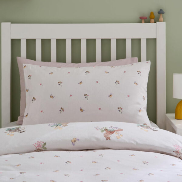 Brushed Forest Friends Cream Pillowcase Reverse