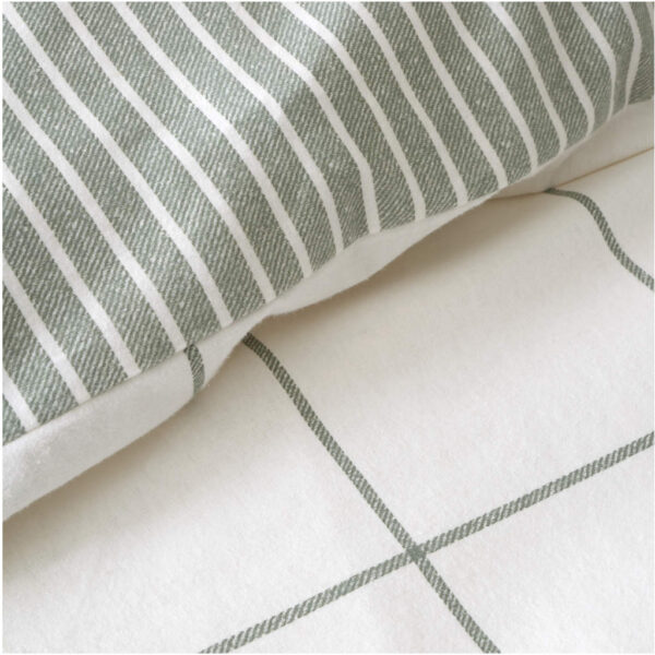 Brushed Regal Check Bedding Green Bianca Bedding Detail Image