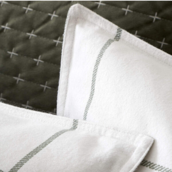 Brushed Regal Check Bedding Green Bianca Pillowcase Detail Image