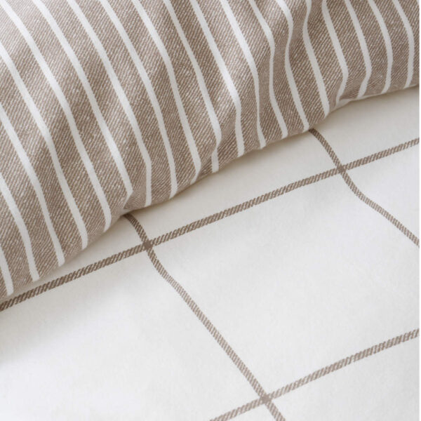 Bianca Brushed Regal Check Bedding Mole Bedding Detail Image