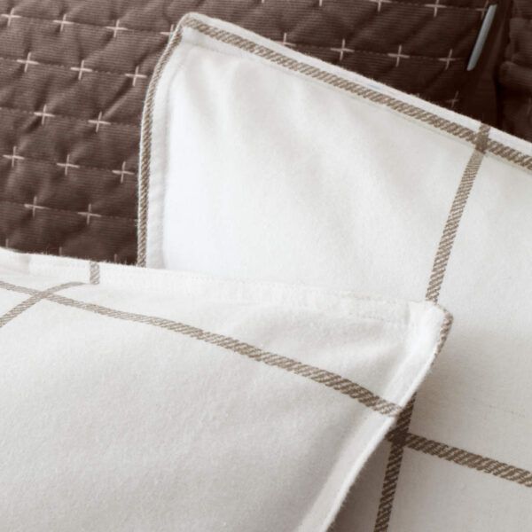 Bianca Brushed Regal Check Bedding Mole Pillowcase Detail Image