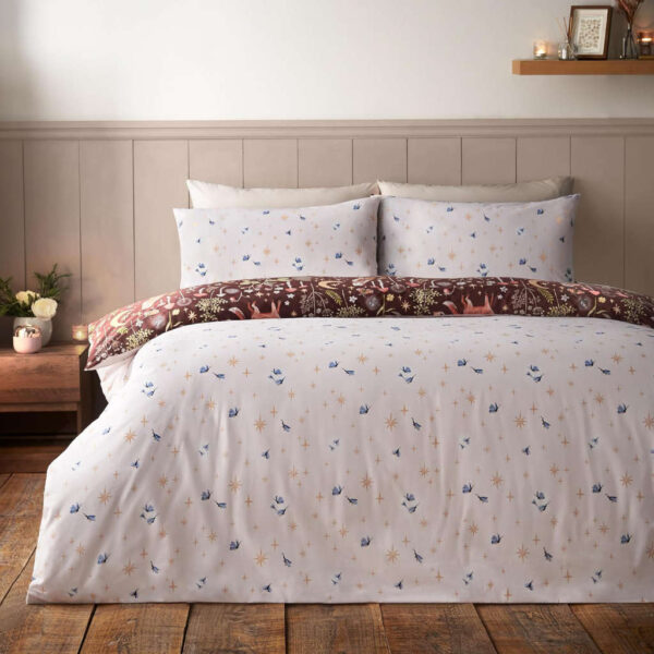 Catherine Lansfield Enchanted Twilight Chocolate Duvet Cover Set Reverse Image