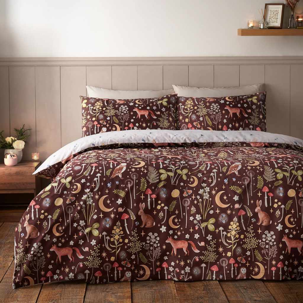 Catherine Lansfield Enchanted Twilight Chocolate Duvet Cover Set