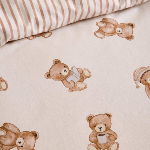 Catherine Lansfield Brushed Teddy Bear Duvet Cover Set Close Up Image