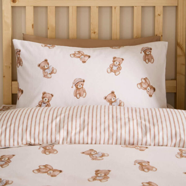 Catherine Lansfield Brushed Teddy Bear Pillowcase