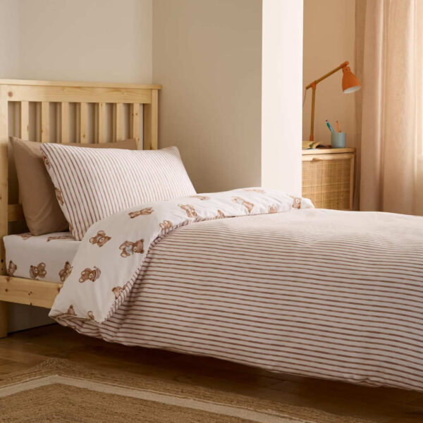 Catherine Lansfield Brushed Teddy Bear Duvet Cover Set Reverse