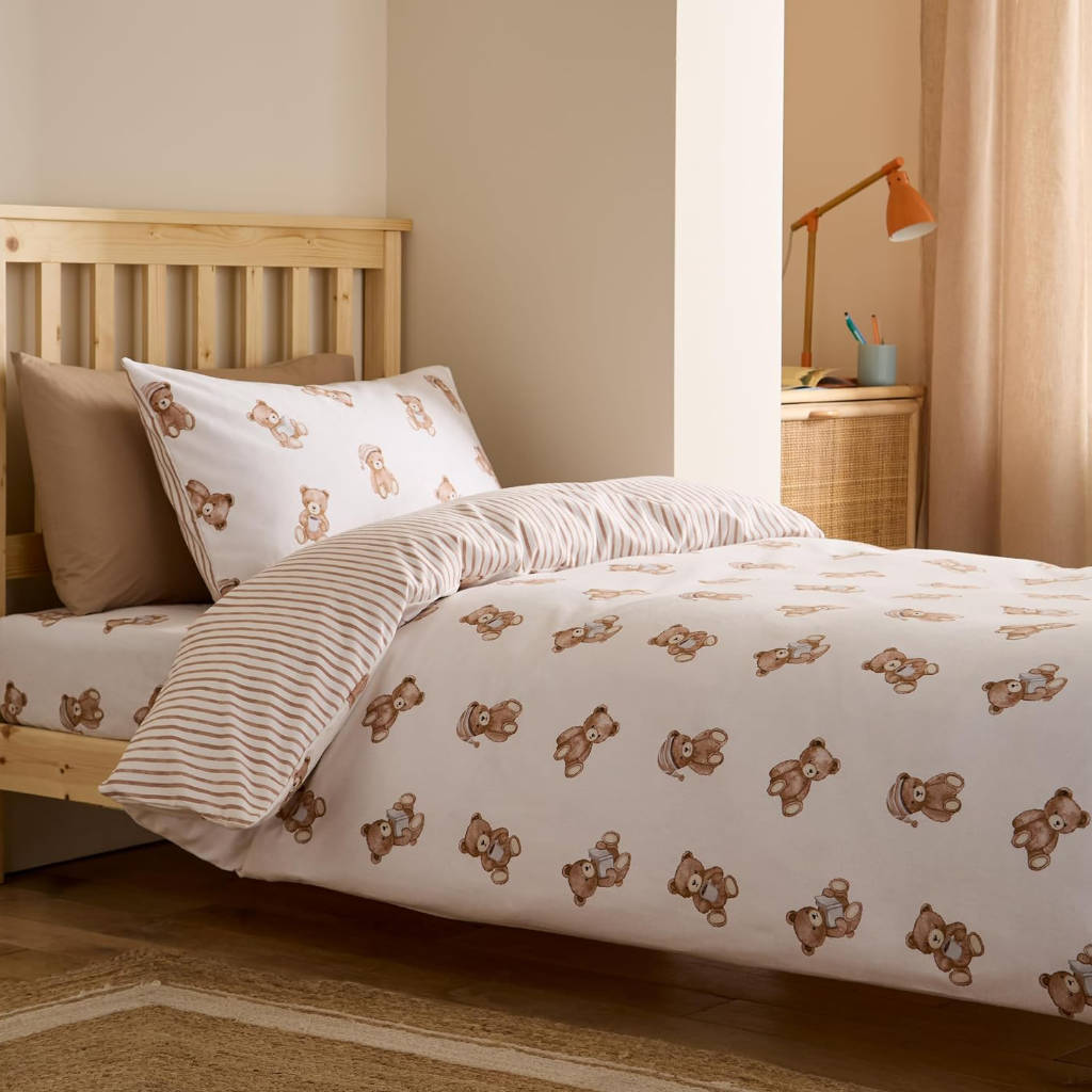 Catherine Lansfield Brushed Teddy Bear Duvet Cover Set