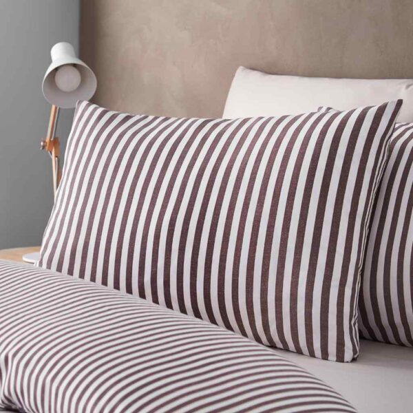 Epping Textured Stripe Chocolate Pillowcases