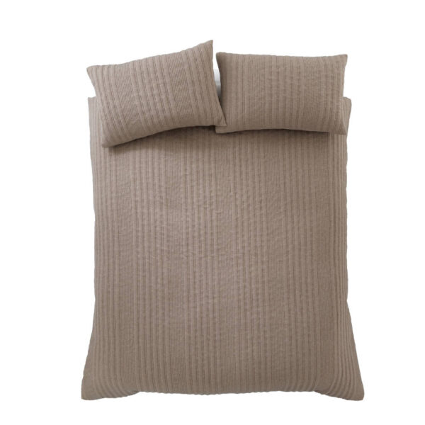 Tamba Jersey Stripe Mole Duvet Cover Set Overhead Image
