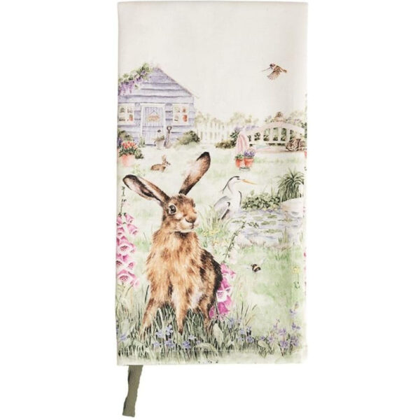 The Wild Garden Hare Tea Towel By Wrendale Designs