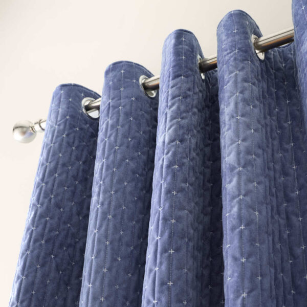 Attica Velvet Blue Curtains Bianca Header Main Image