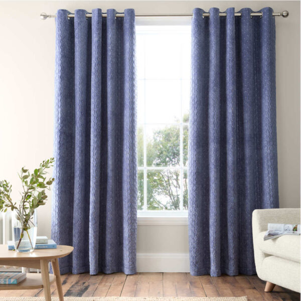 Attica Velvet Blue Curtains Bianca Main Image