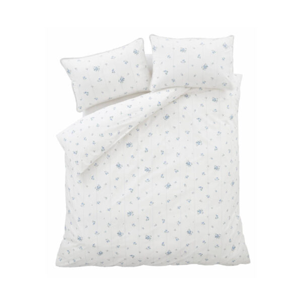 Biance Bedding Vintage Rose Bud Lace Blue Overhead Image