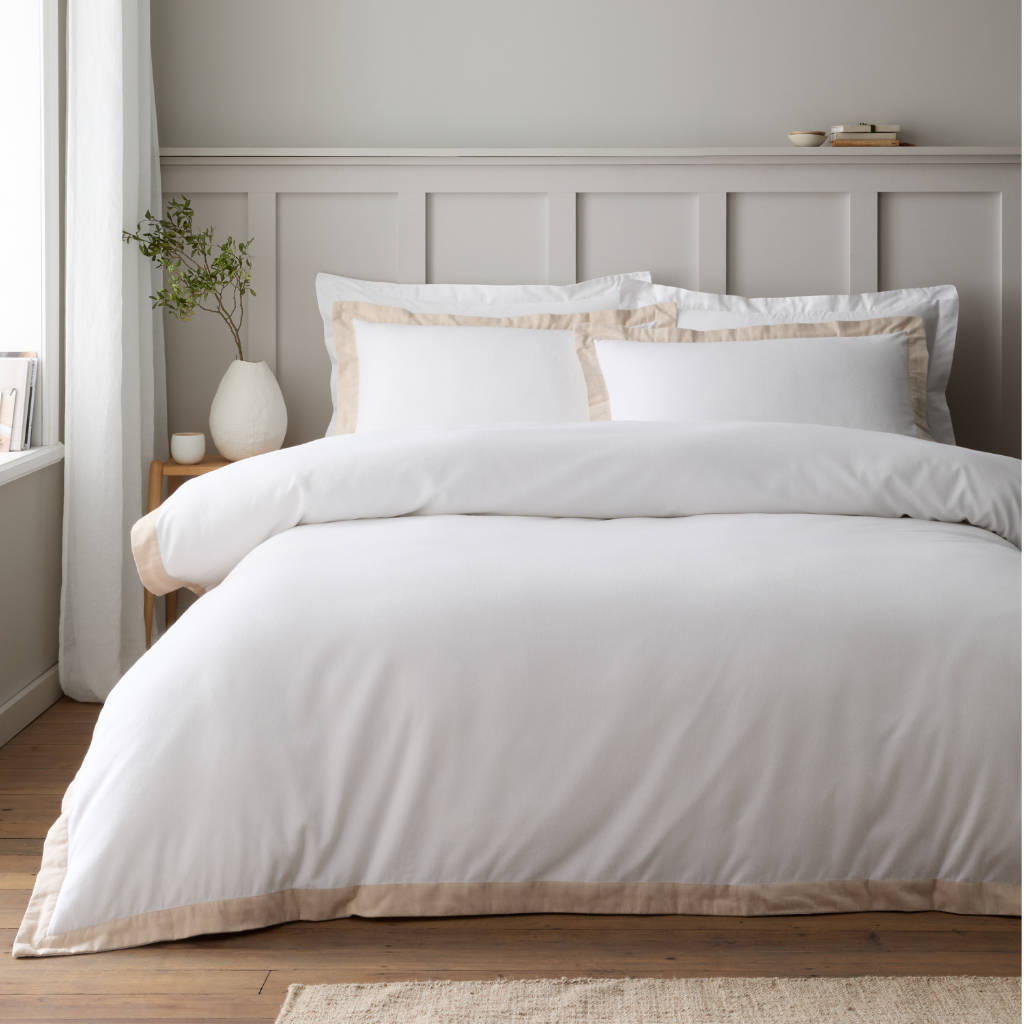 Brushed Tailored White Bedding Bianca Main Image
