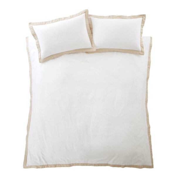 Brushed Tailored White Bedding Bianca Overhead Image