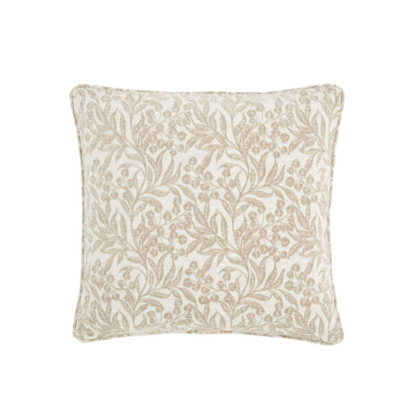 Chenille Leaves Natural Cushion Bianca Cut Out Image