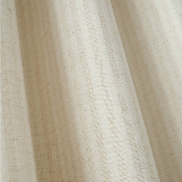 Chenille Stripe Cream Curtains Bianca Detail Image