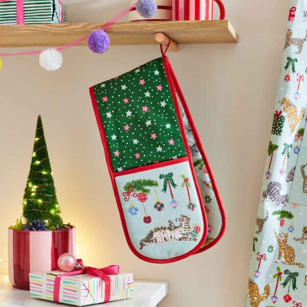 Christmas Cats Double Oven Glove