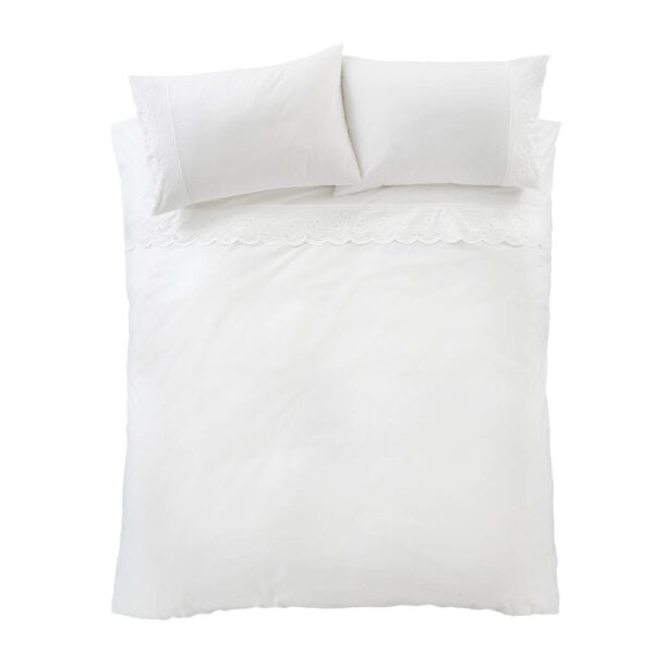 Elise Lace White Bedding Bianca Overhead Image