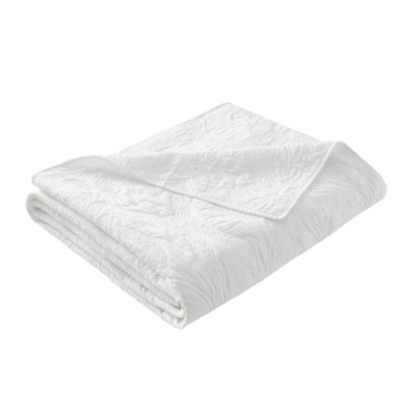 Marianne Embossed Cotton Bedspread White Bianca Cut Out Image