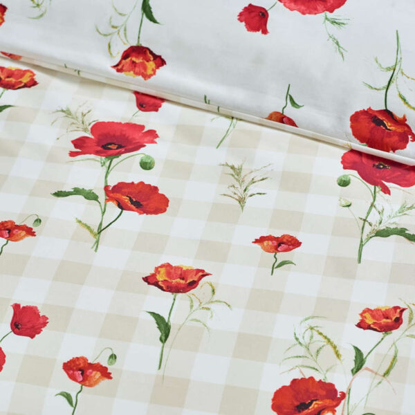 Poppy Red Duvet Cover Set Close Up Image