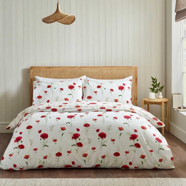 Poppy Red Duvet Cover Set Reverse Image