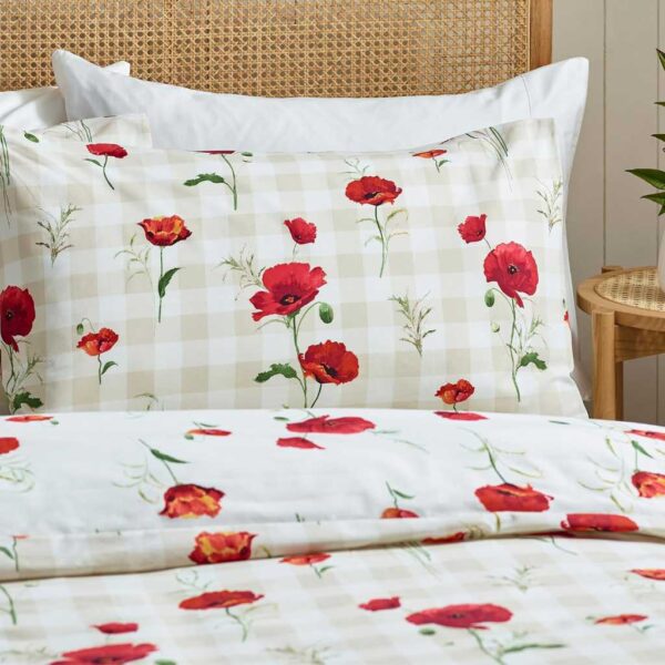 Poppy Red Duvet Cover Set Showing Pillowcases