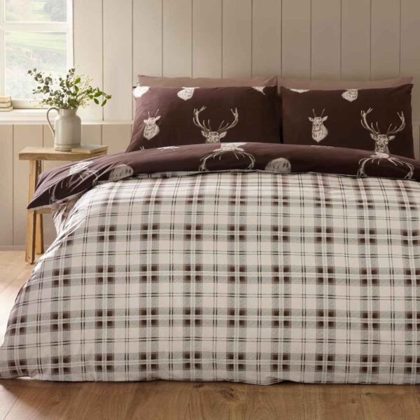 Stage Chocolate Duvet Cover Set Reverse Image