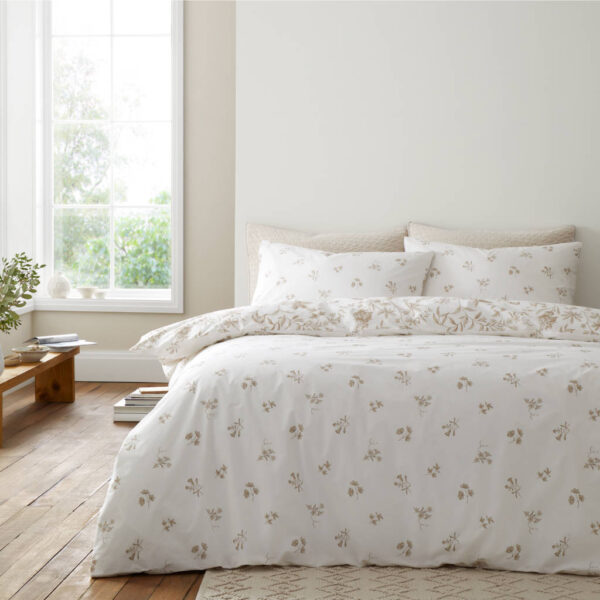 Thea Floral Natural Bedding Bianca Reverse Image